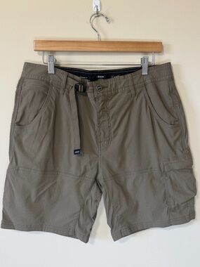 Prana Zion Standard Shorts Mens 34/8 Mud  Stretch Nylon Cargo Hiking Outdoor EUC